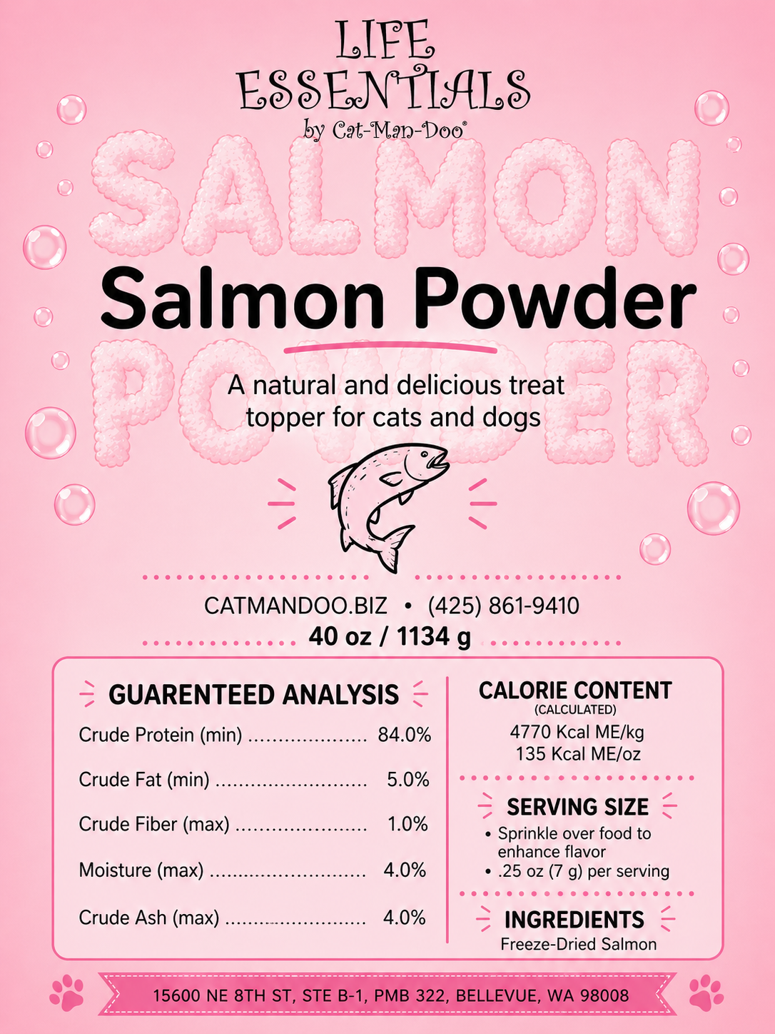 Freeze Dried Salmon Powder 40 oz